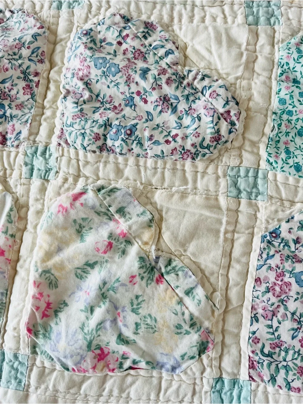 Vintage heart patch work pillow sham, pillow case